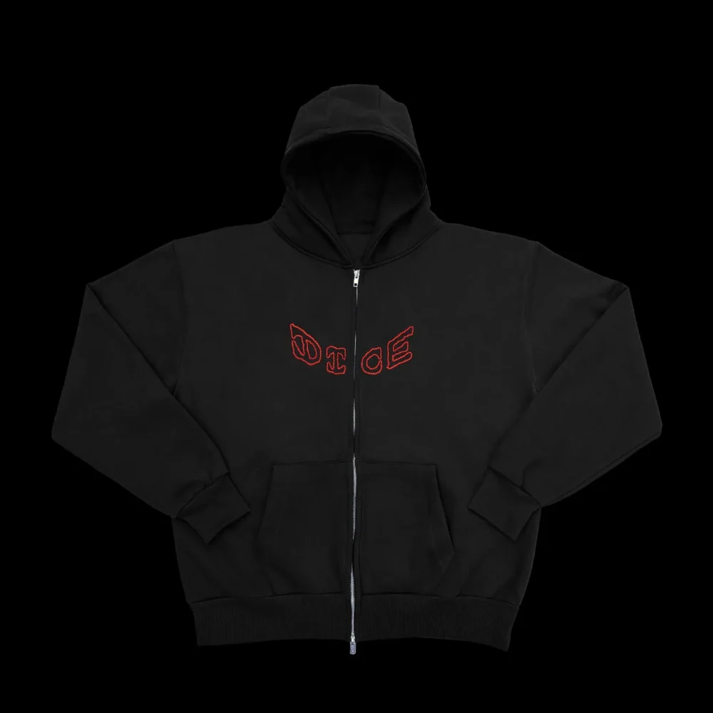 (size M and S left) Embroidered 2X ZIP | Black