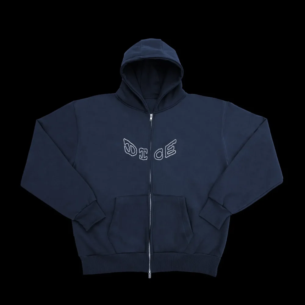 Embroidered 2X ZIP | Navy Blue